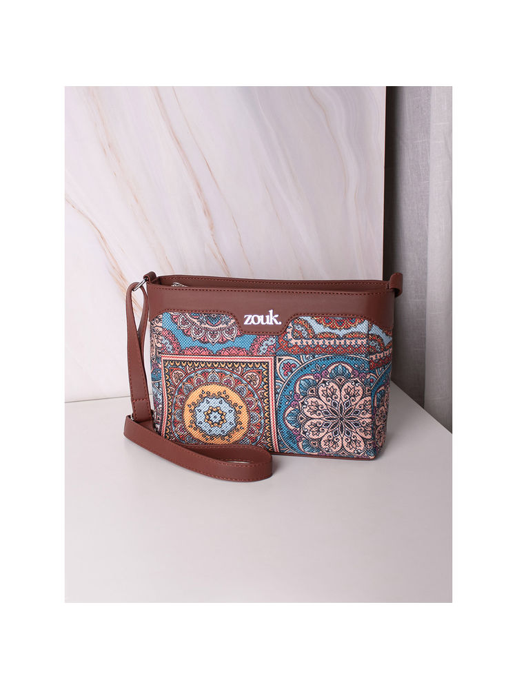 Zouk Multicolor Mandala Print Harmony Sling Bag