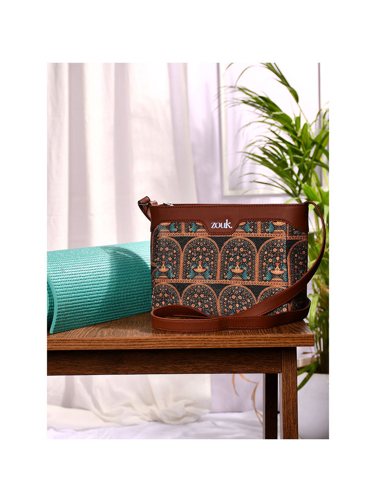 Zouk Royal Indian Peacock Motif Harmony Sling Bag-picture-16