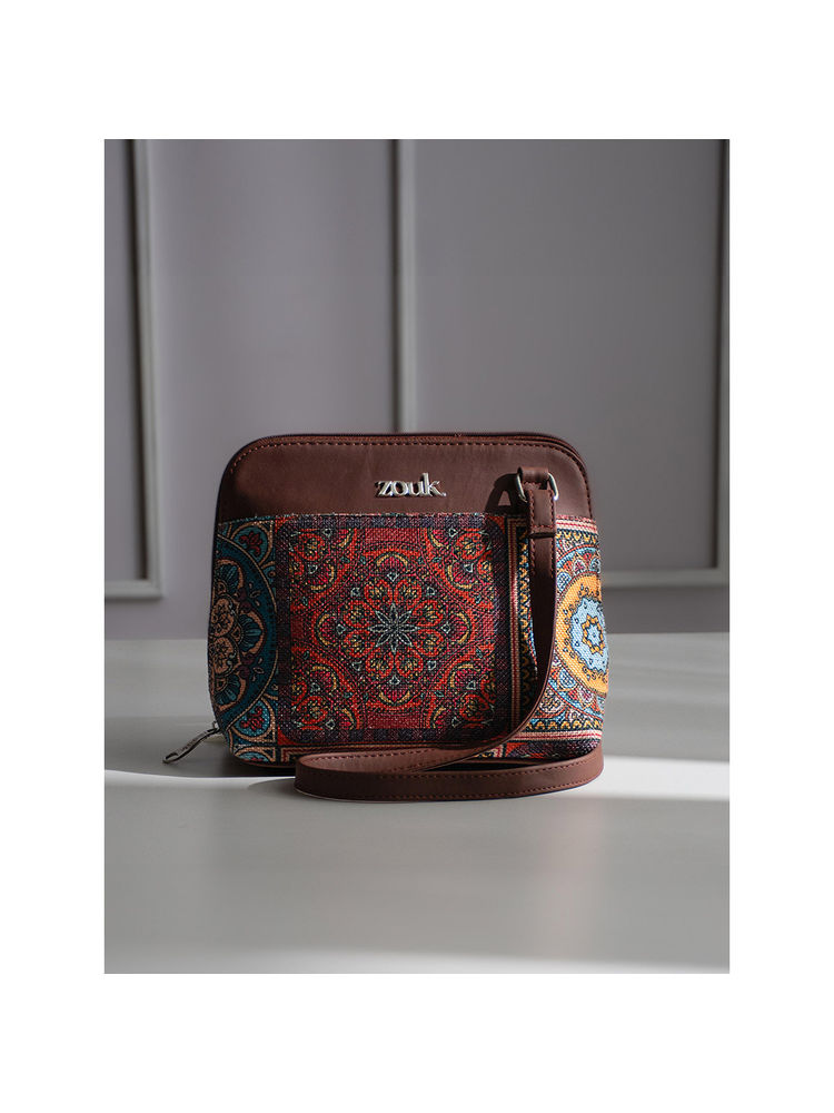 Zouk Multicolor Mandala Print Ooo Sling Bag-picture-17