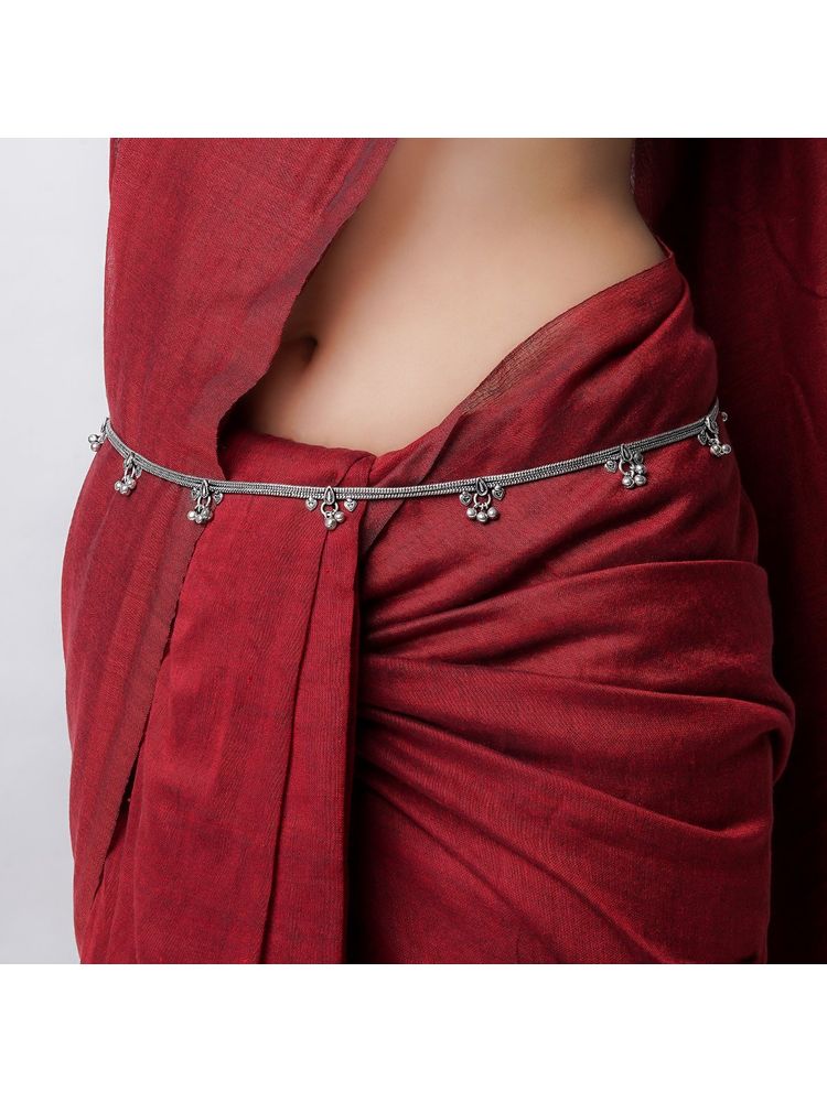 Teejh Menaka Silver Oxidised Ghungroo Kamarbandh-image-48