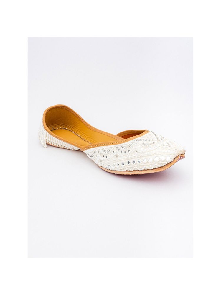 NR BY NIDHI RATHI Embellished Beige Juttis-image-48