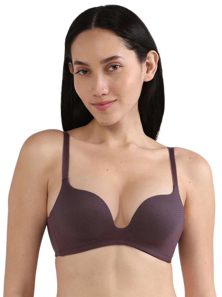 Wacoal Womens Dreamy Curve Padded Non-Wired Everyday Wear Push-Up Bra-Wine-picture-10