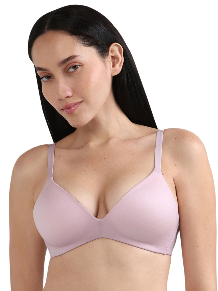 Wacoal How Perfect Padded Non-Wired Medium Coverage Seamless T-Shirt Bra-Lavender-image-38