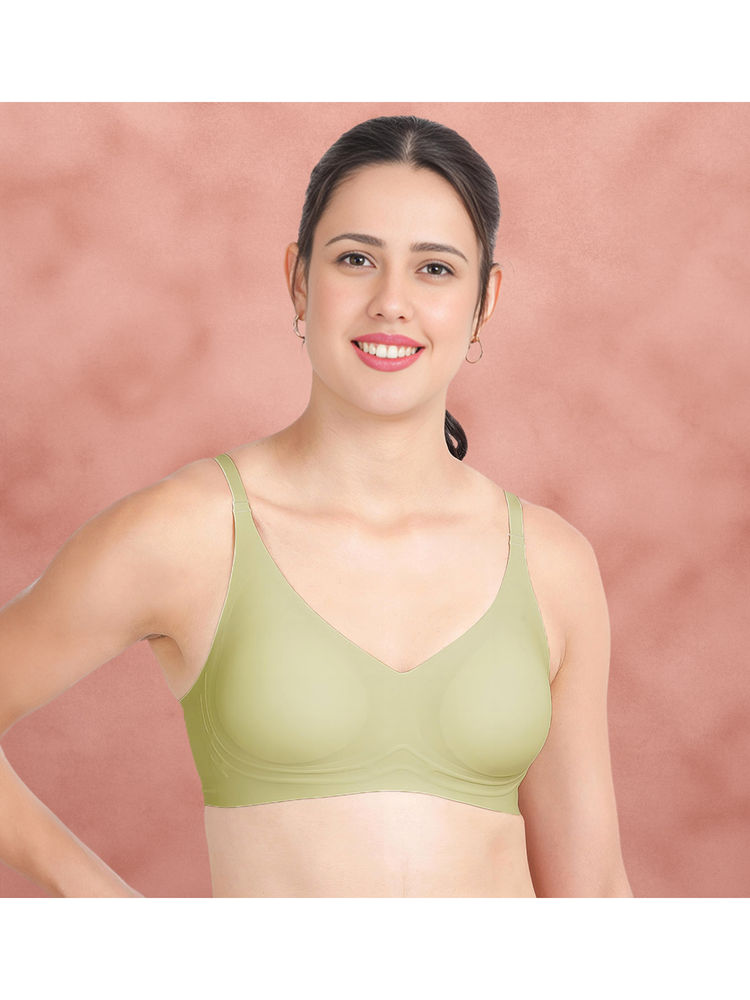 Shyaway Light Green Side Support Padded T-Shirt Bra-picture-12