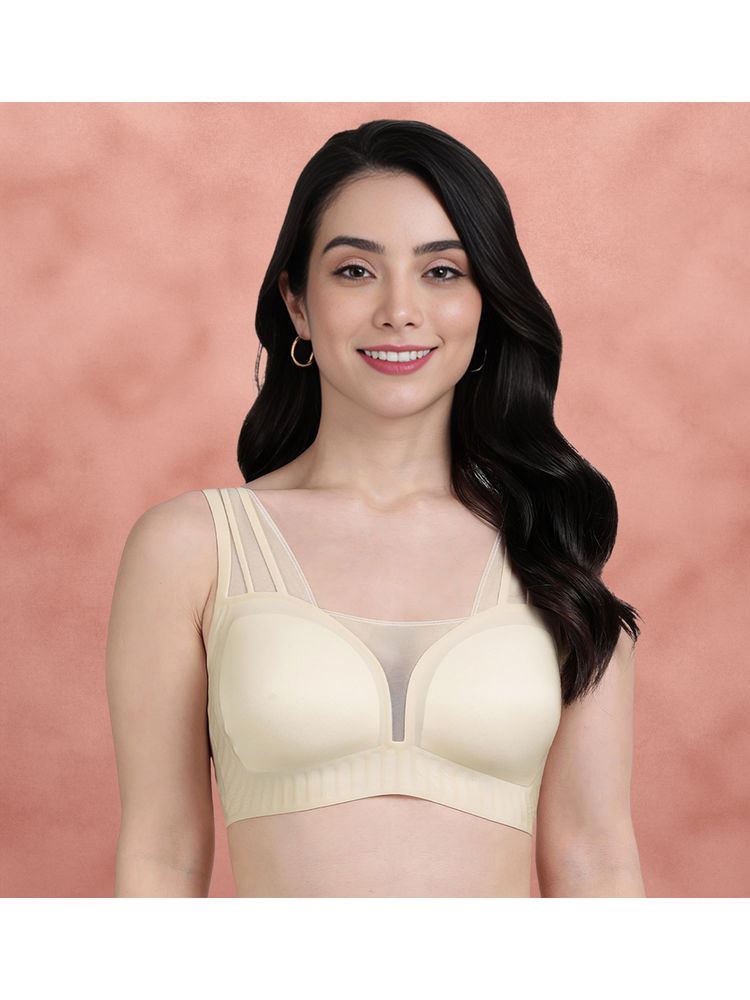 Shyaway Light Skin Multi Strap Neckline Mesh T-Shirt Bra-image-1