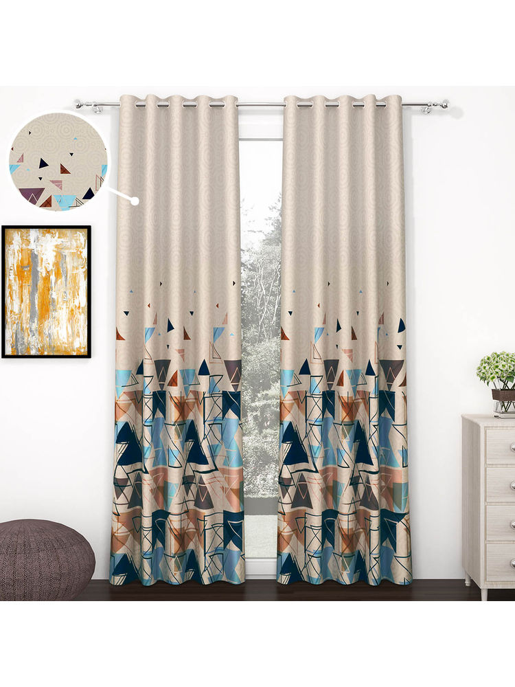 Story@Home 275 cm (9 ft) Polyester Blackout Long Door Curtain Single Curtain-Ivory-image-16