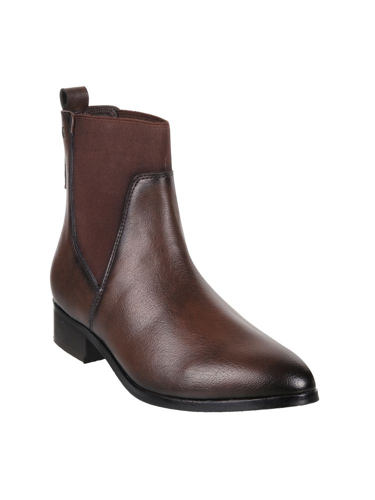 Mochi Brown Synthetic Solid Chelsea Boots-picture-39