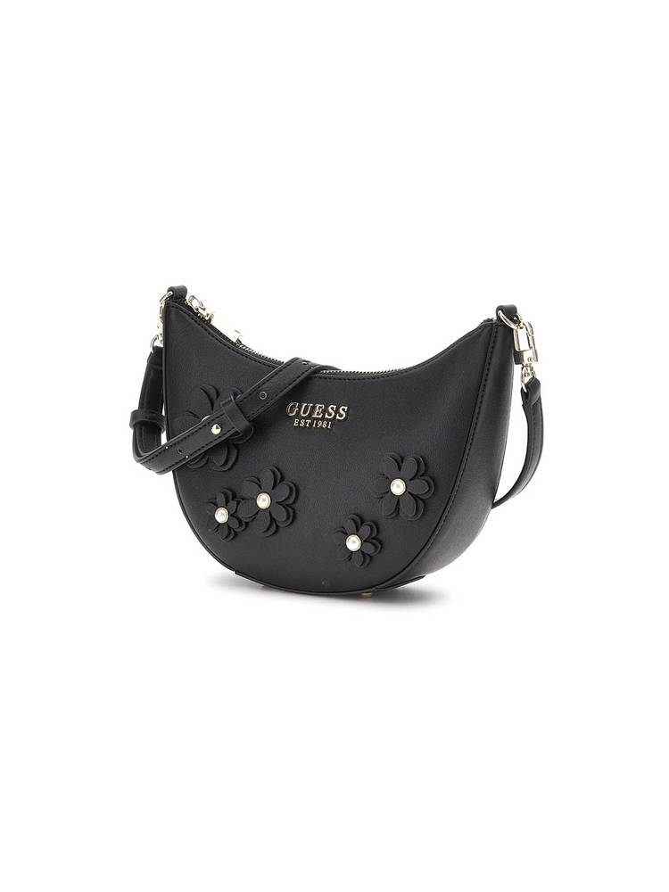 guess fashion Guess Black Applique Zaria Mini Top Zip Shoulder Bag-picture-30