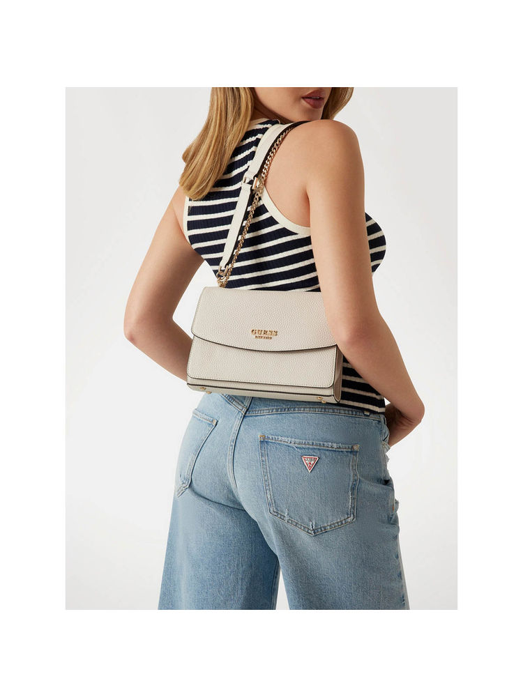 guess fashion Guess Off White Bone Textured Calista Convertible Crossbody Bag-picture-41