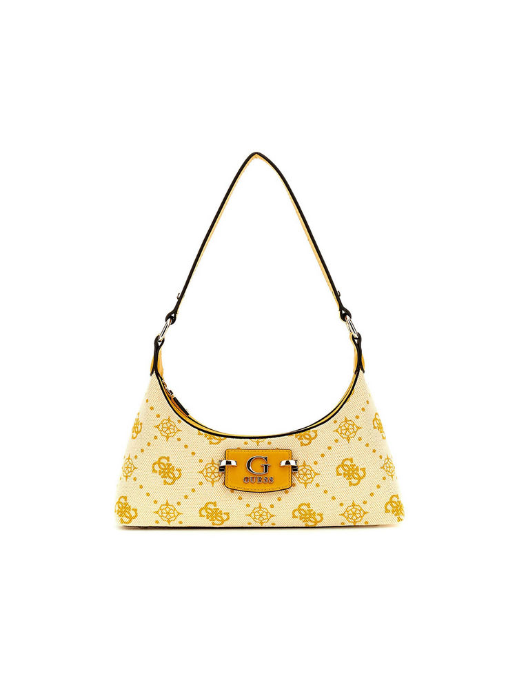 Guess Marigold Logo Printed Neda Top Zip Shoulder Bag-image-45