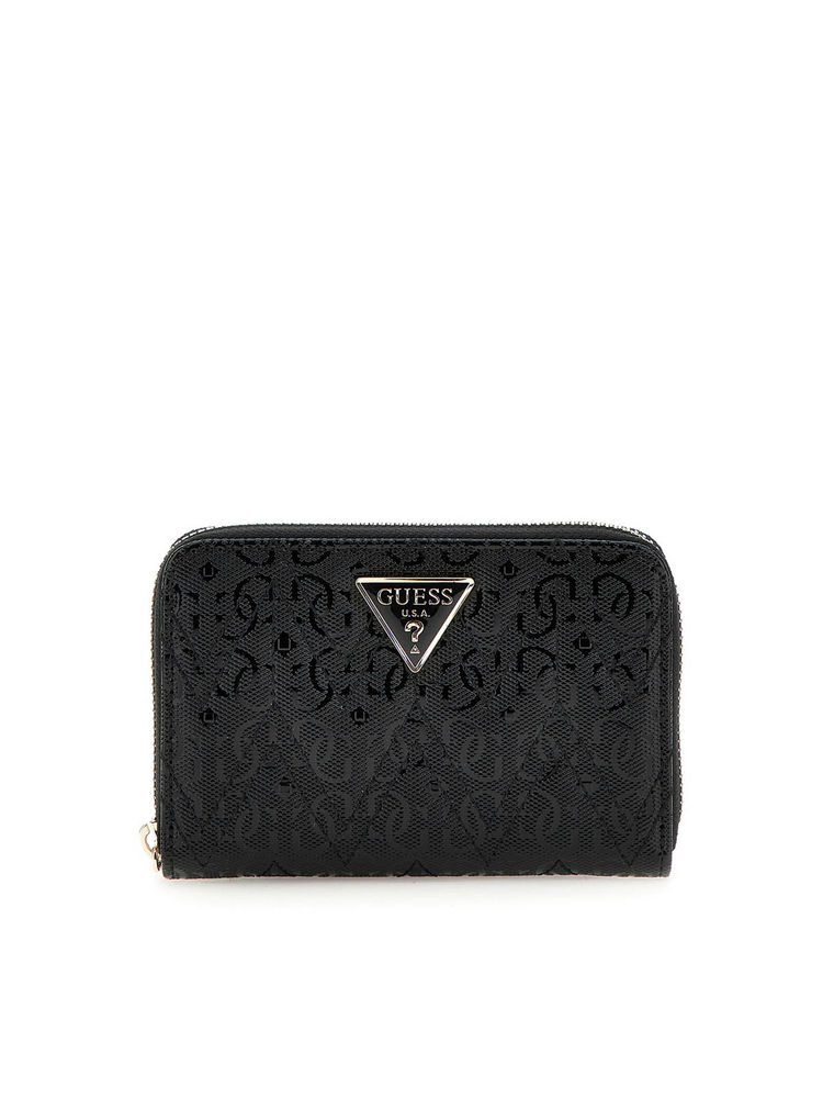 guess fashion Guess Black Textured Adelard Zip Around Wallet (M)-picture-37