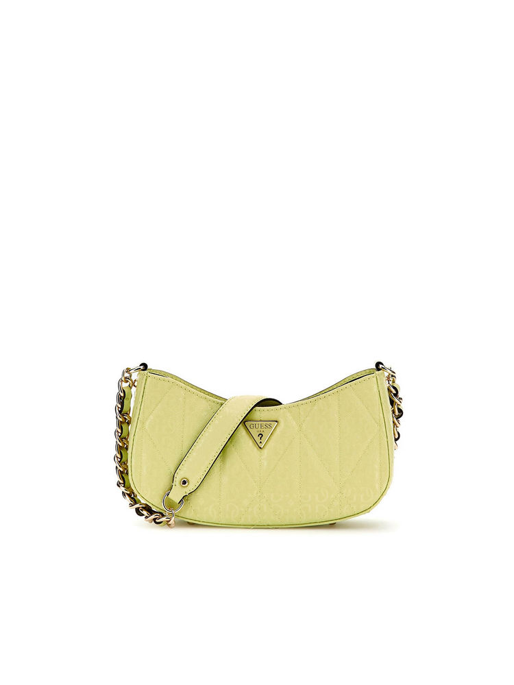 Guess Citrine Solid Aldina Top Zip Shoulder Bag-image-16