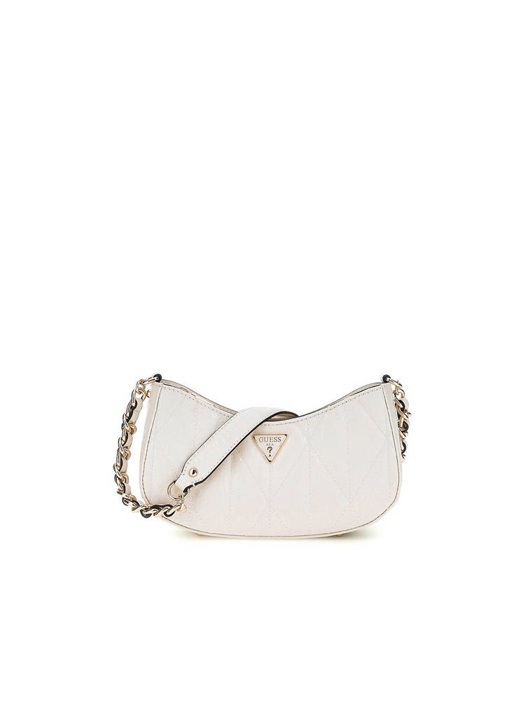 guess fashion Guess Off White Solid Aldina Top Zip Shoulder Bag-picture-36