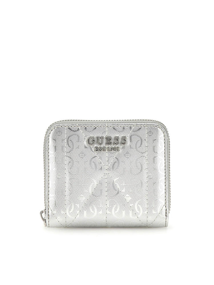 guess fashion Guess Silver Textured Aldina Zip Around Wallet-picture-16