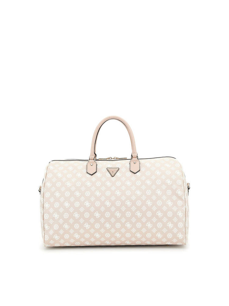 guess fashion Guess Beige Printed Wilder Weekender Duffle Bag with Detachable Strap-picture-19