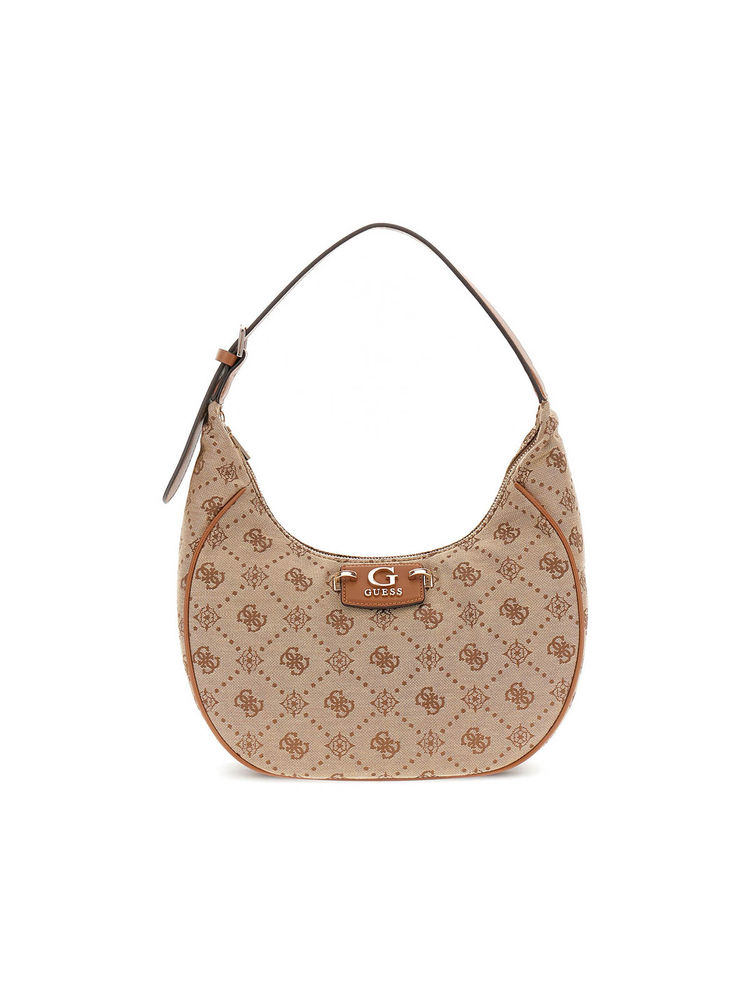 Guess Latte Logo Printed Neda Hobo Shoulder Bag-image-46