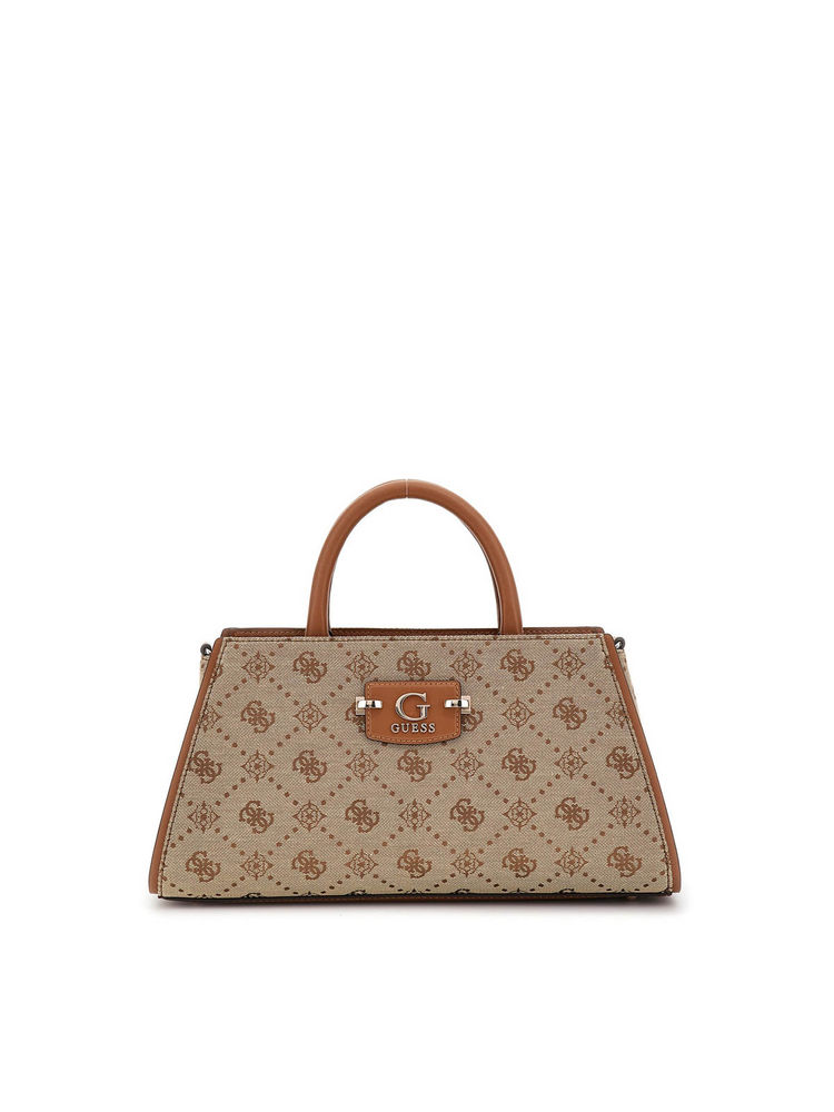 guess fashion Guess Latte Logo Printed Neda Girlfriend Satchel Bag with Detachable Strap-picture-34