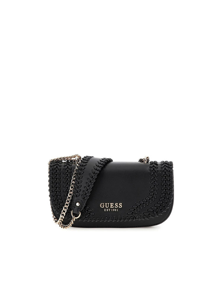 guess fashion Guess Black Solid Tatum Convertible Crossbody Bag-picture-29