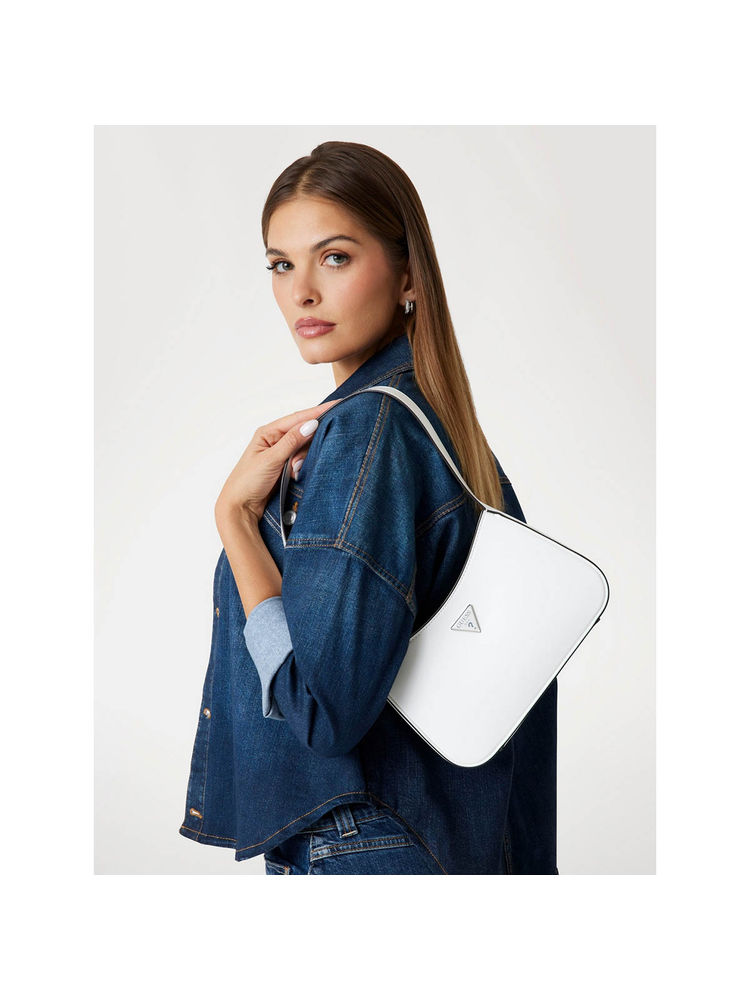 guess fashion Guess White Solid Arnela Top Zip Shoulder Bag-picture-14