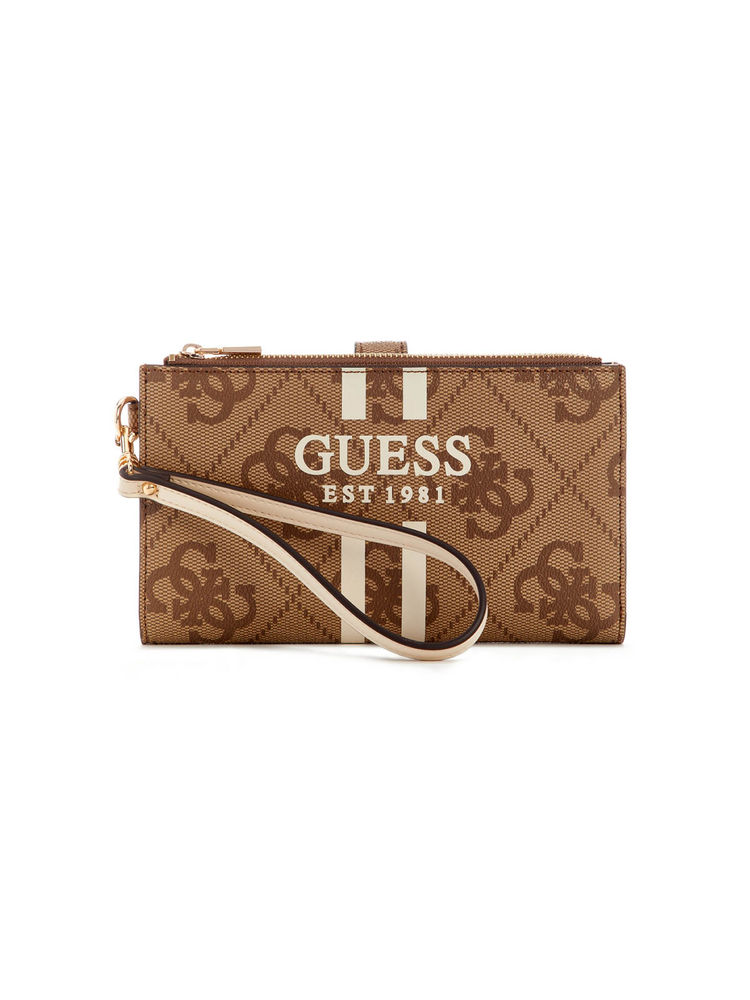 Guess Latte Logo Printed Laurel Zip Organizer Wallet-image-17