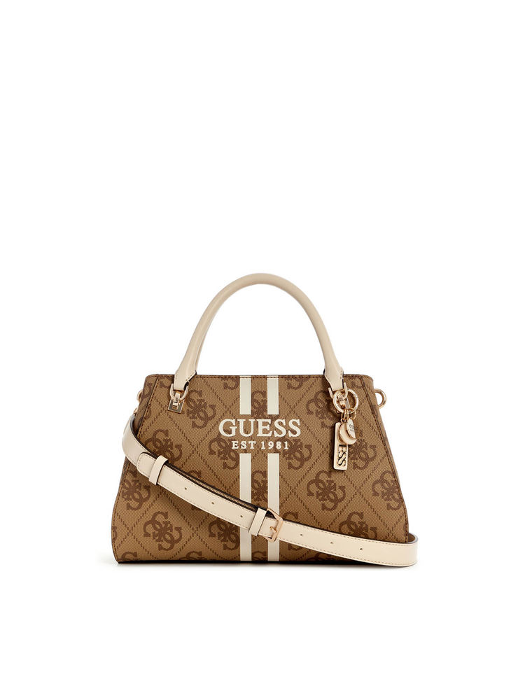 guess fashion Guess Latte Logo Printed Noelle Luxury Satchel Bag with Detachable Strap-picture-24