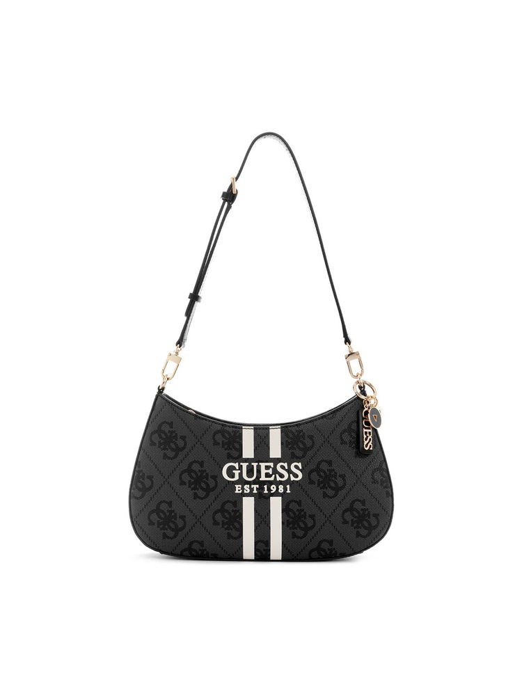 guess fashion Guess Coal Logo Printed Noelle Top Zip Shoulder Bag-picture-15