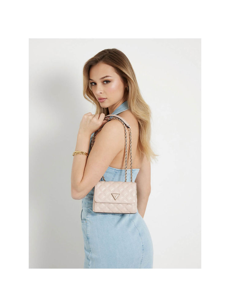 guess fashion Guess Light Beige Solid Giully Mini 2 Comp Crossbody Bag-picture-11