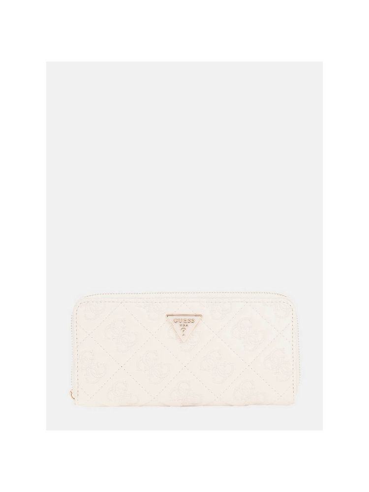 guess fashion Guess Off White Embroidered Adelasia Zip Around Wallet (L)-picture-11