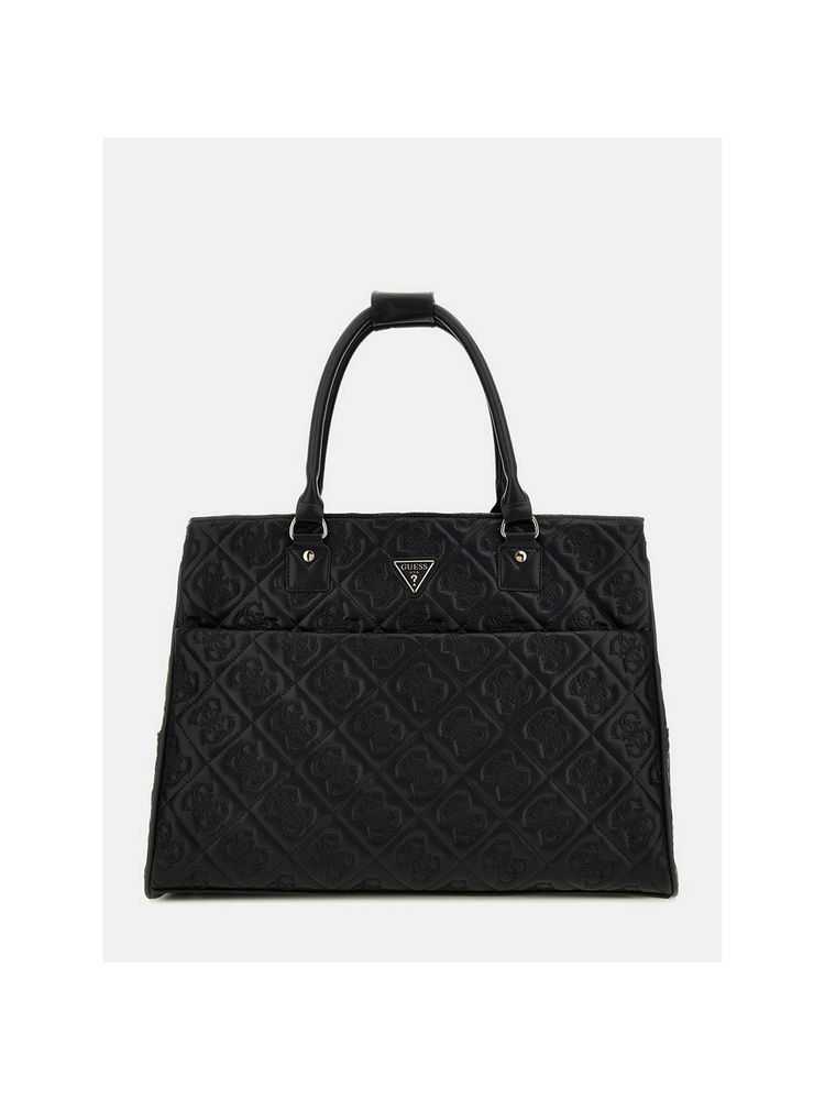 guess fashion Guess Black Solid Adelasia Shopper Tote Bag-picture-17