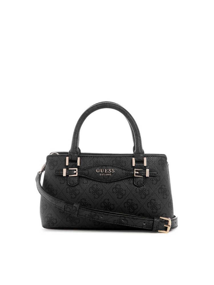 Guess Charcoal Logo Printed Katya Mini Crossbody Bag-image-48