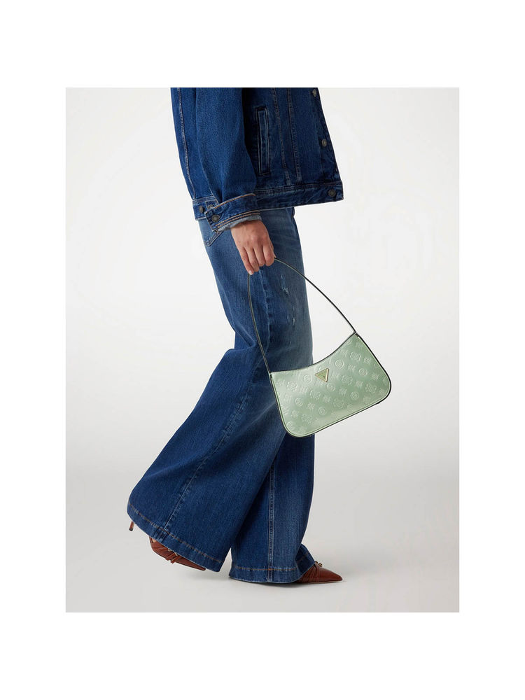 guess fashion Guess Celadon Logo Embossed Arnela Top Zip Shoulder Bag-picture-27
