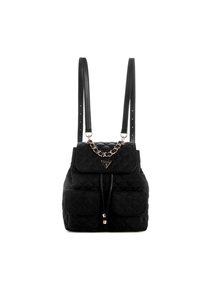 guess fashion Guess Black Solid Giully Flap Backpack-picture-12