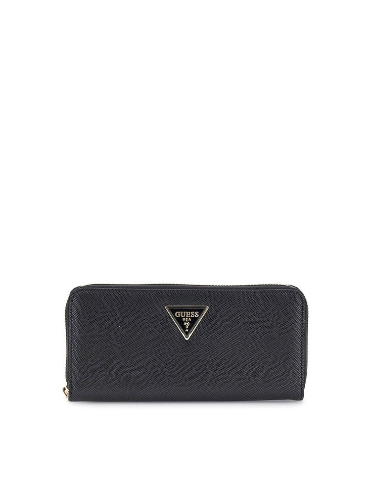 guess fashion Guess Black Textured Laurel Zip Around Wallet (L)-picture-21