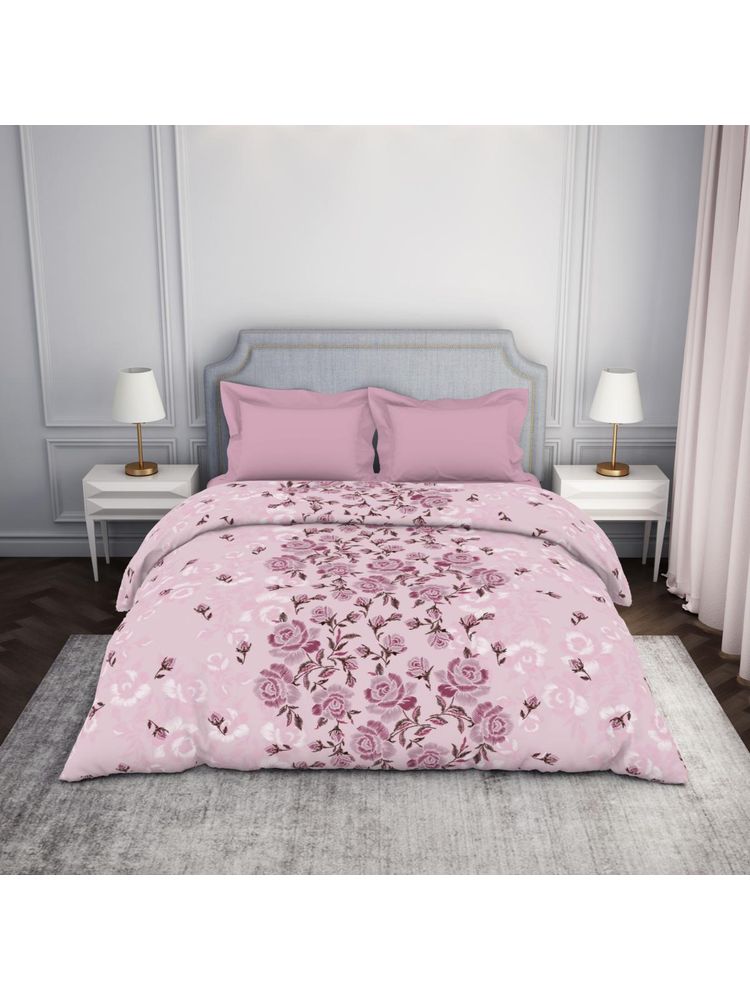 SPACES 100% Cotton Ac Comforter Floral Pink Double Bed Quilt-image-8