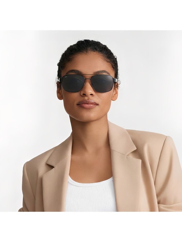 VOX Unisex Rectangular Frame Polarised and Uv Protected Lens Sunglasses-Vx002 (60)-image-1