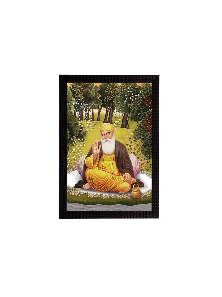 eCraftIndia Guru Nanak Sahib Texture Uv Art Painting-image-48