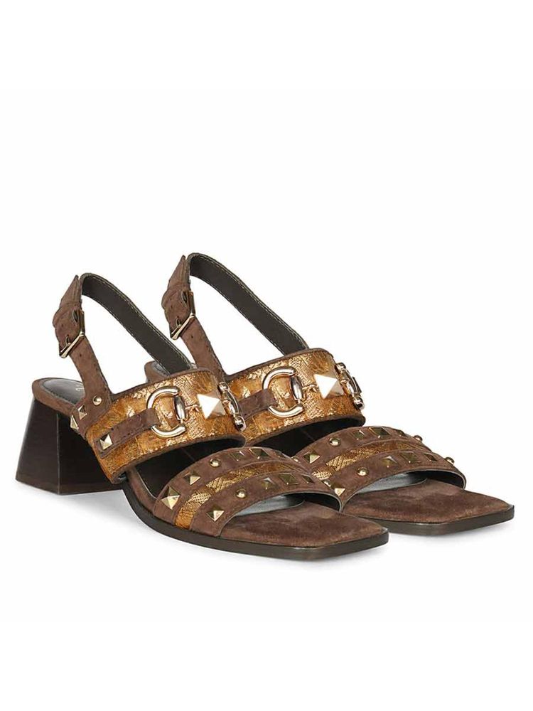 Saint G Women Brown Leather Block Heels-picture-10