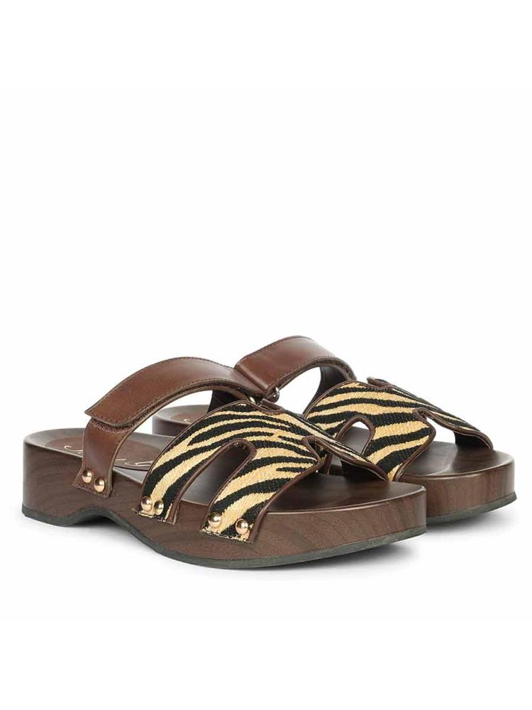 Saint G Women Brown Leather Platform Sandals-picture-28