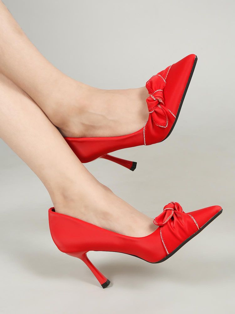 Flat n Heels Women Red Pumps-picture-17