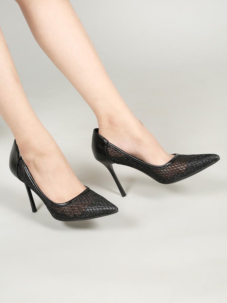 Flat n Heels Women Black Pumps-picture-30