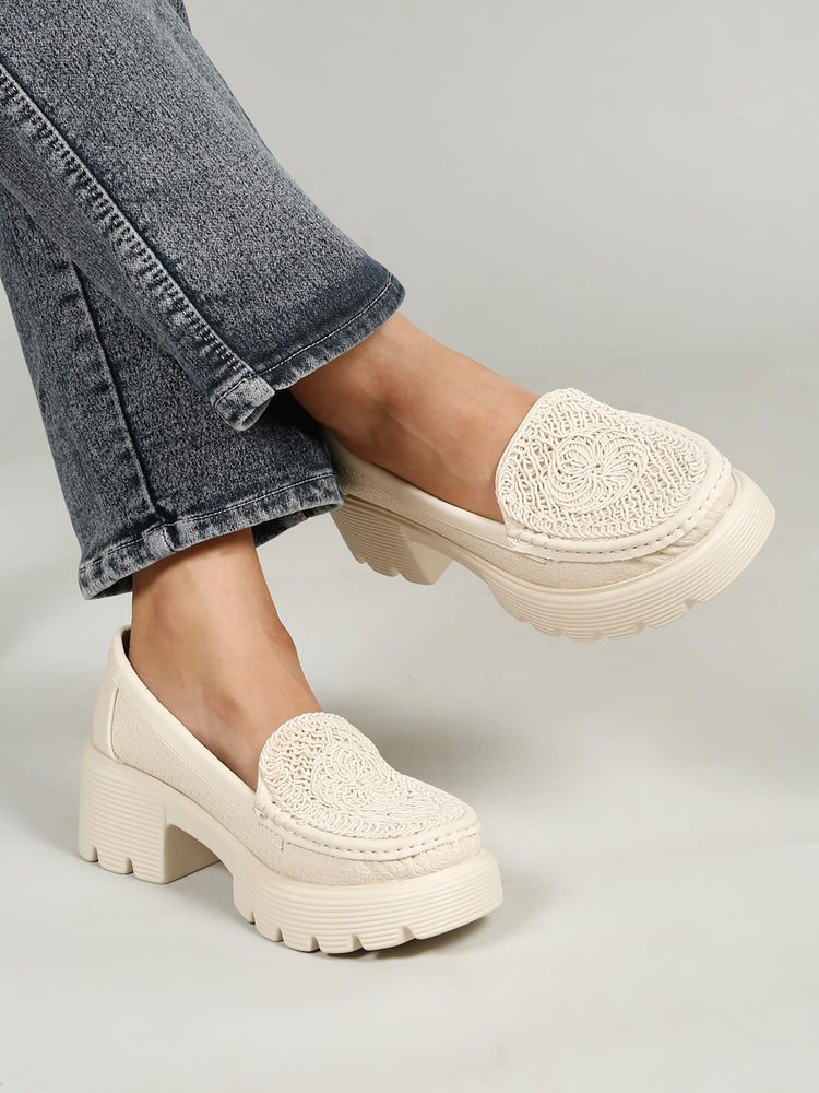 Flat n Heels Women Beige Loafers-picture-17