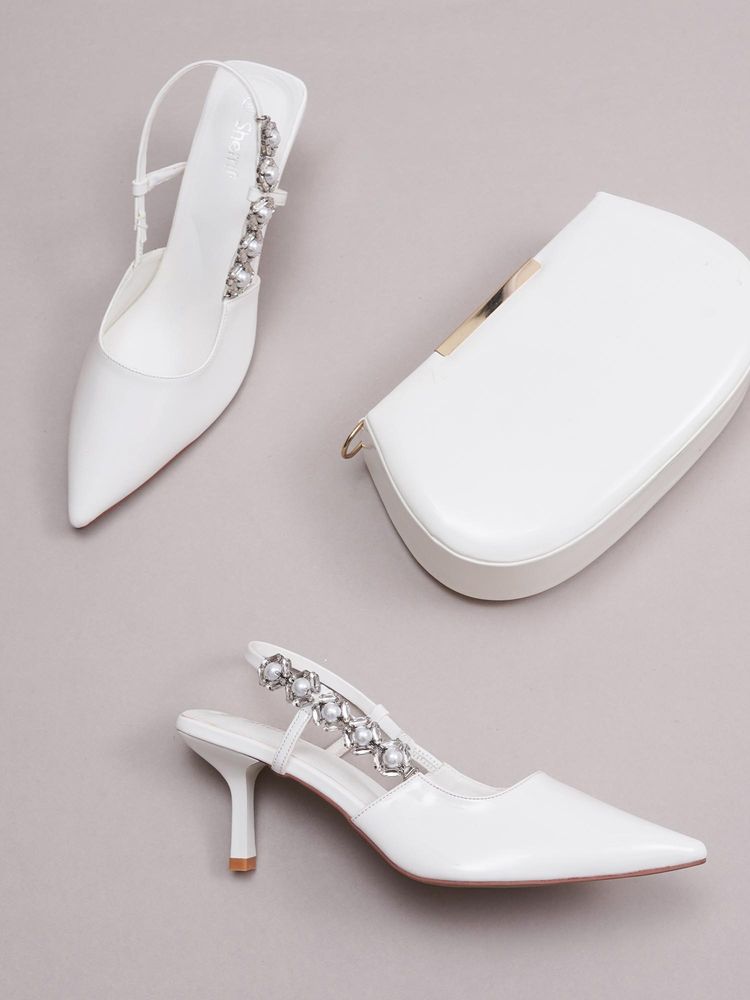 Sherrif Shoes Women White Solid Casual Sandal Heels-image-40