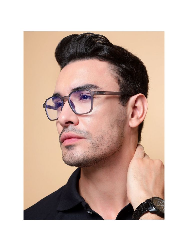 Voyage Grey Square Eyeglasses for Men & Women (53)-picture-19