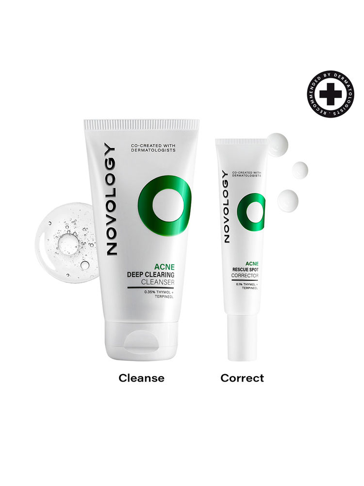 Novology Acne Reduction Cleanser + Acne Spot Corrector Gel Combo-image-39