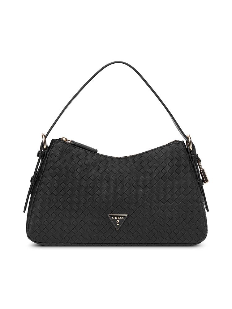 guess fashion Guess Black Pvc Textured Handheld Bag-picture-29