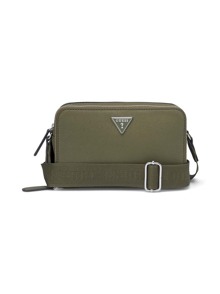 Guess Olive Pvc Solid Slingbag-image-27
