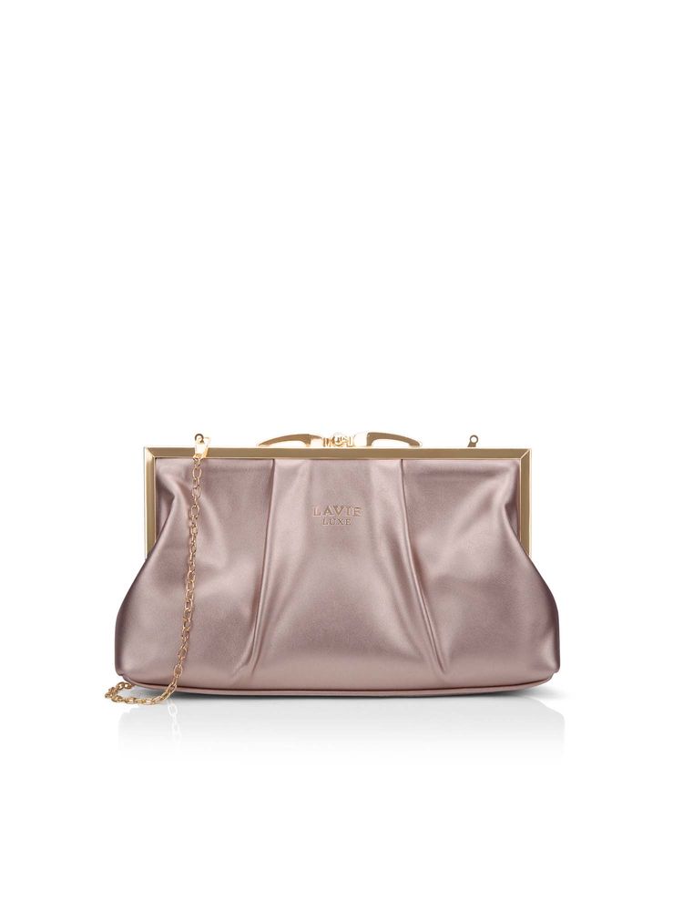 Lavie Luxe Rose Gold Synthetic Leather Solid Slingbag-picture-28