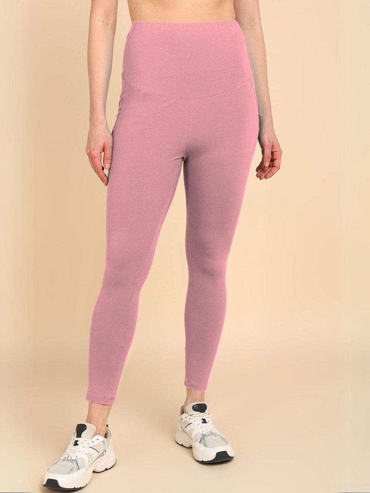 Zelena Pink Cotton Maternity and Postpartum Leggings - After Delivery Wear-picture-27