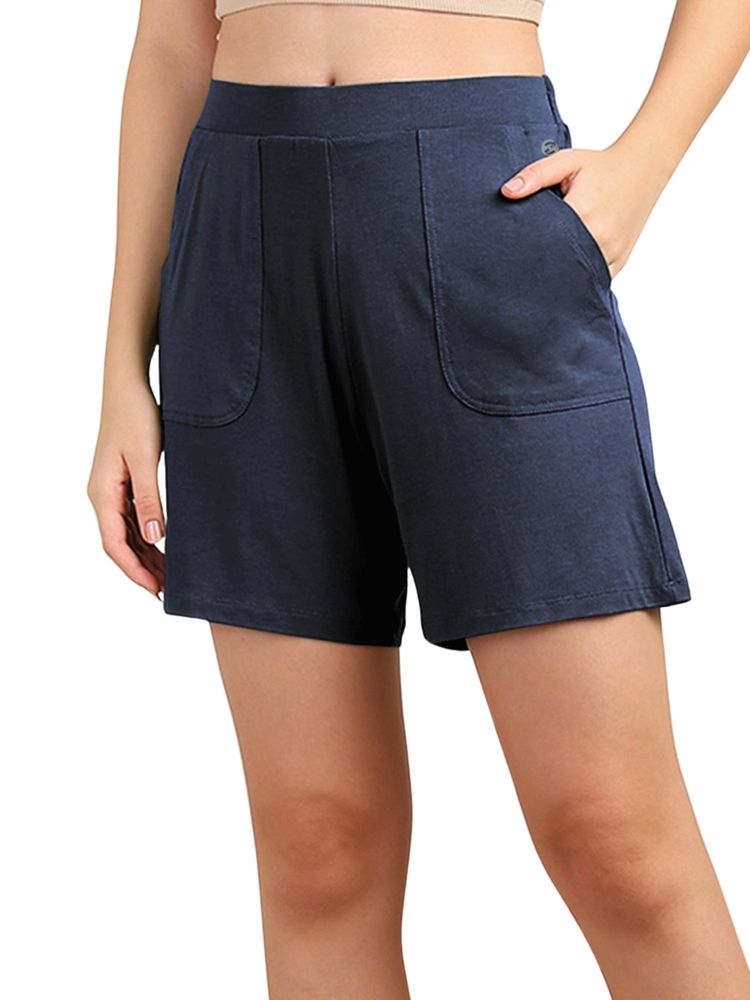 Zelena Navy Blue Maternity and Postpartum Shorts-picture-14