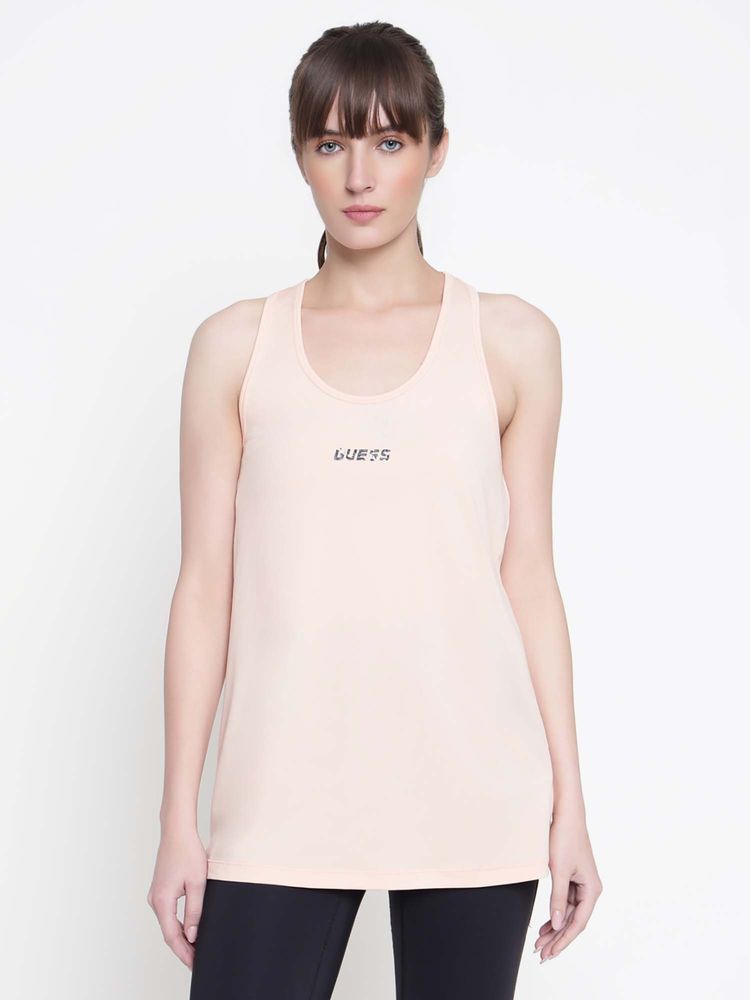 guess fashion Guess Women Peach Solid Round Neck Tank-picture-38